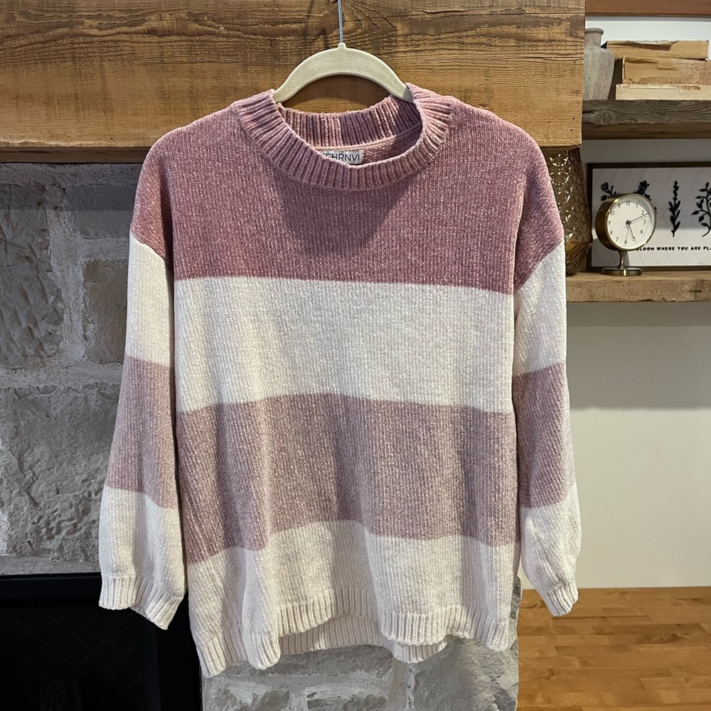 Chenille striped sweater fehrnvi boutique